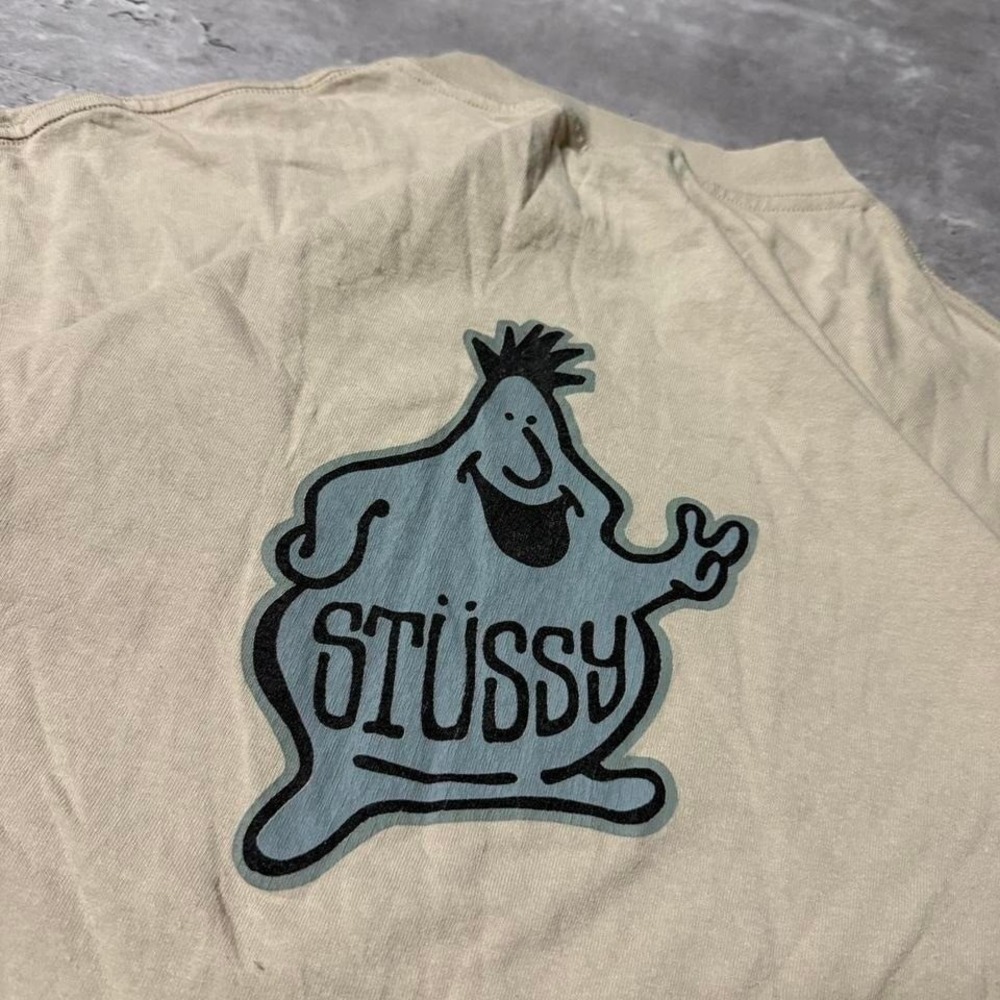 Y2K Vintage 90s Skater Grunge Oversized Stussy Ghost Character Tee - Picture 4 of 6